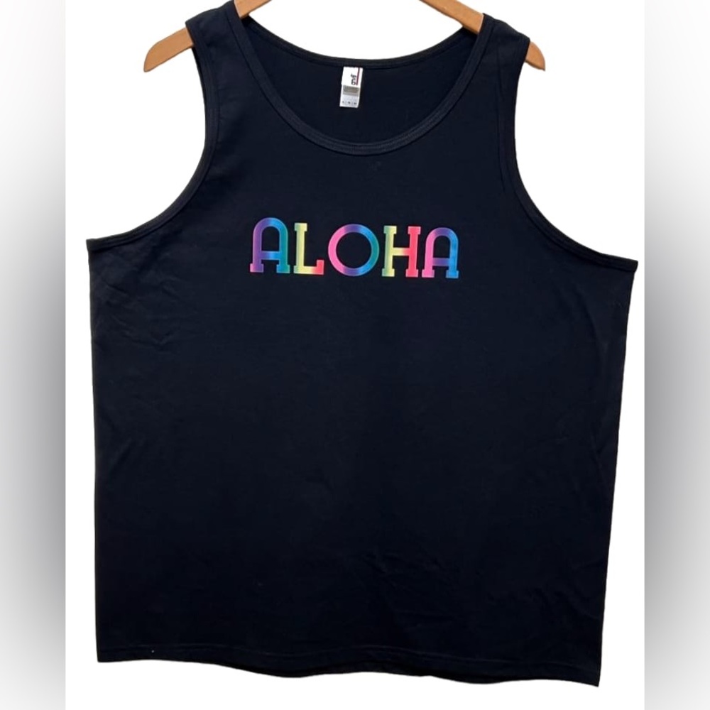 HANDMADE “ALOHA” RAINBOW - HEAT COLOR CHANGING - MENS XL T-SHIRT